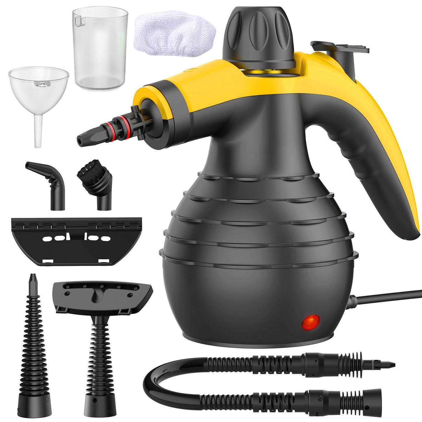 Rokas tvaika tīrītājs ÖRrnvte 1050W, ātra uzsildīšana, spēcīgs tvaiks, 9 daļu piederumi, bez ķīmijas, virtuvei, vannasistabai, logiem, polsteram, paklājiem, auto un šuvēm