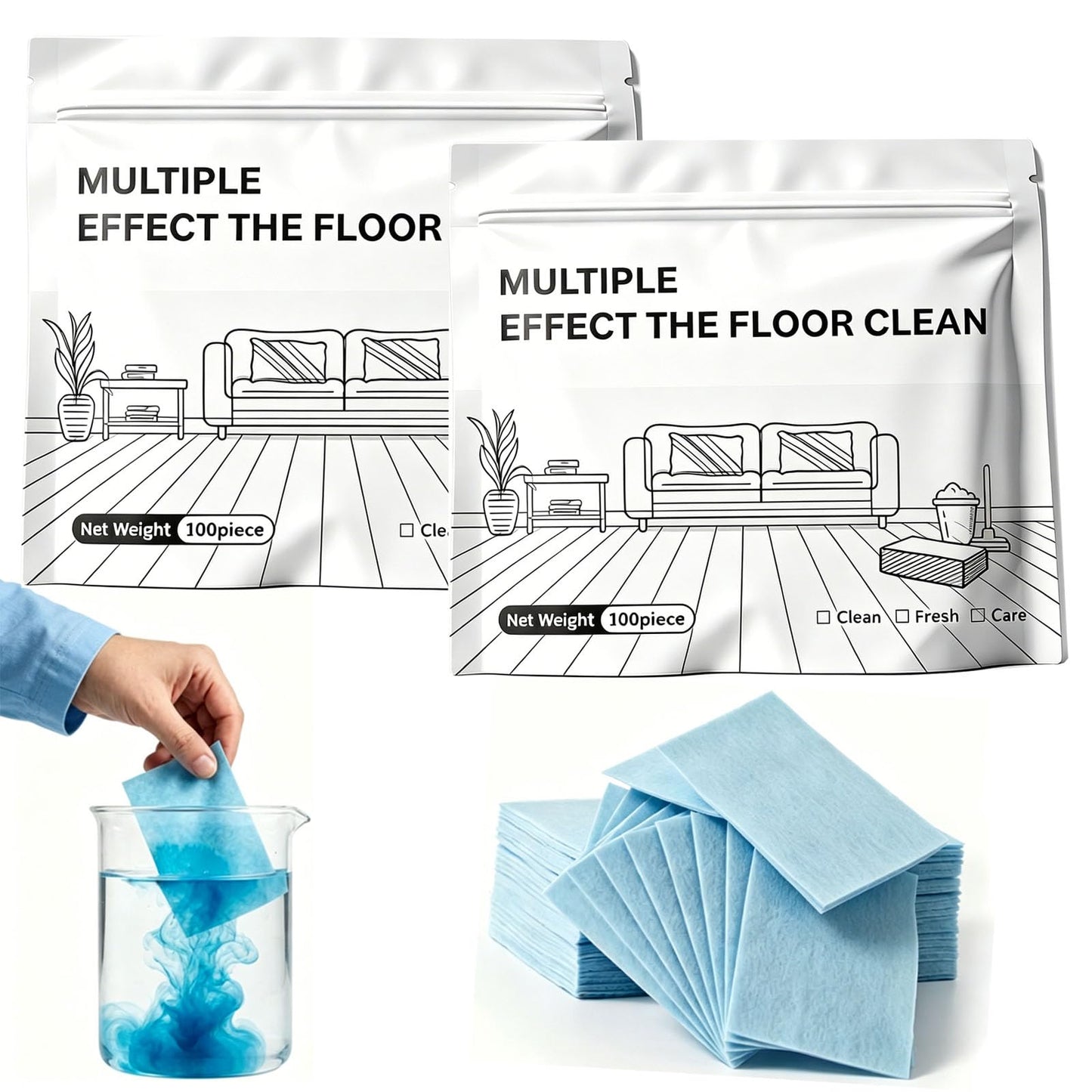 Grīdas tīrīšanas tabletes 200 gab. Multiple Effect The Floor Clean, grīdas tīrīšanas tab