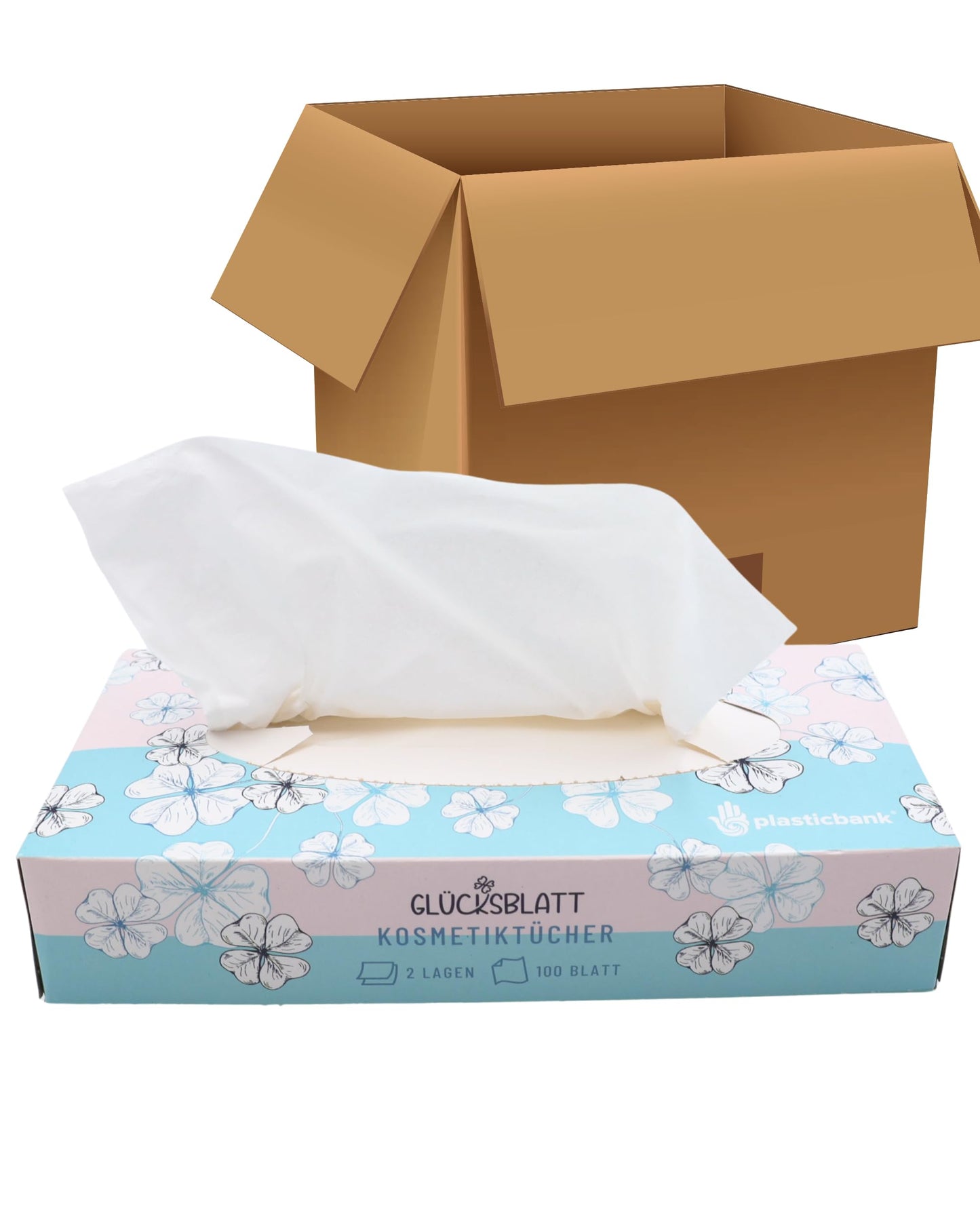 Kosmētiskās salvetes Glücksblatt, 2 kārtas, 4000 gab., 40 x 100 lapas, lieliepakojums
