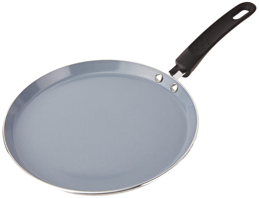 MasterClass Eco indukcijas krepp-/pankūku panna - 24 cm, PTFE, PFOA, BPA nesaturošs nelipīgs pārklājums, melna/zila.