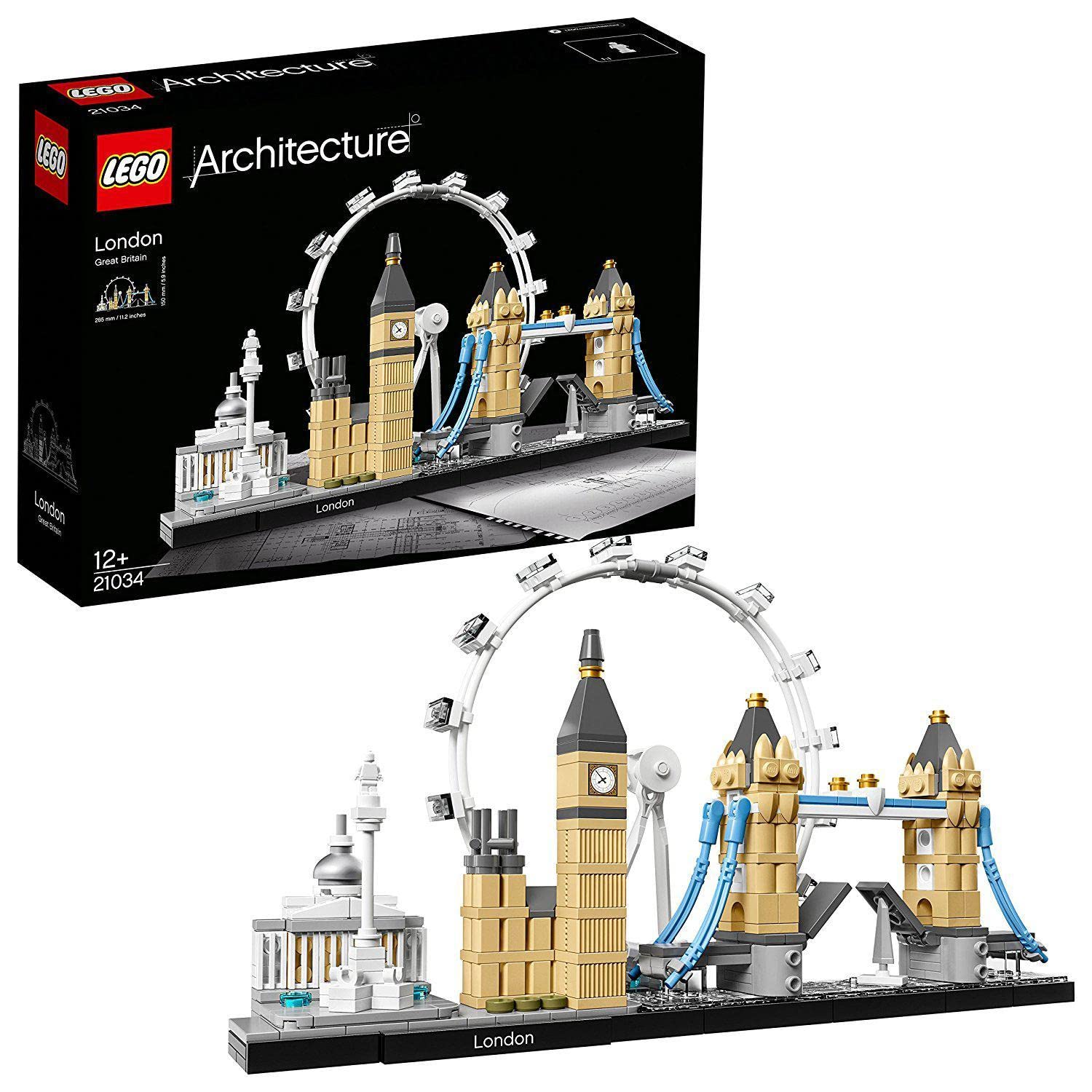 LEGO 21034 - London skyline model set featuring the London Eye, Big Ben, and Tower Bridge, perfect for collectors and decor.