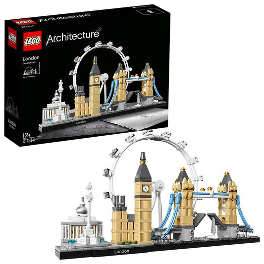 LEGO 21034 - London skyline model set featuring the London Eye, Big Ben, and Tower Bridge, perfect for collectors and decor.