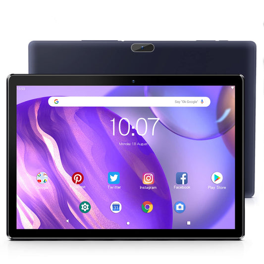 2. PRITOM 10 collu Android 13 telefona planšetdators 3G, SIM, 64GB Quad Core, (TF 512GB), 5000mAh akumulators, 8MP aizmugurējā kamera, atbalsta 3G zvanus, WiFi, GPS, Bluetooth, USB Type C, melns