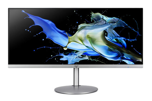 Acer CB342CKCsmiiphuzx - 34" 21:9 IPS Monitor, 3440 x 1440 resolution, USB-C connectivity, sleek silver design.