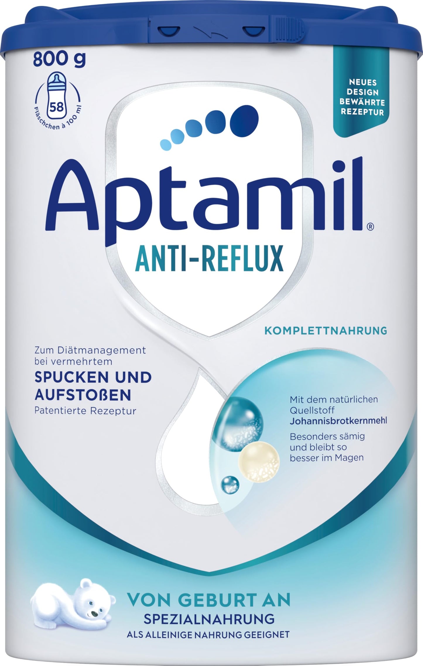 Pretatplūsmes maisījums Aptamil Anti-Reflux – pilnvērtīga barošana no dzimšanas – 1 x 800 g