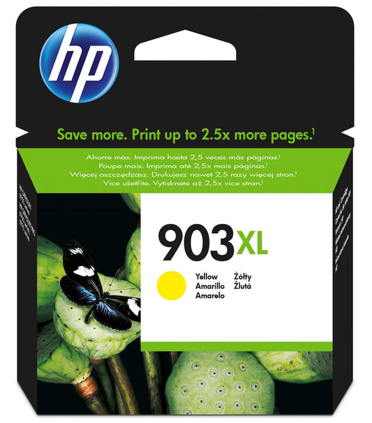HP 903XL Yellow Ink Cartridge - High-capacity for Officejet 6950, Pro 6960, 6970 printers.