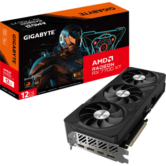 Gigabaitu Radeon RX 7700 XT Gaming OC 12GB - 12GB GDDR6, Windforce cooling, metal backplate, DP 2.1, HDMI 2.1, AMD RDNA 3