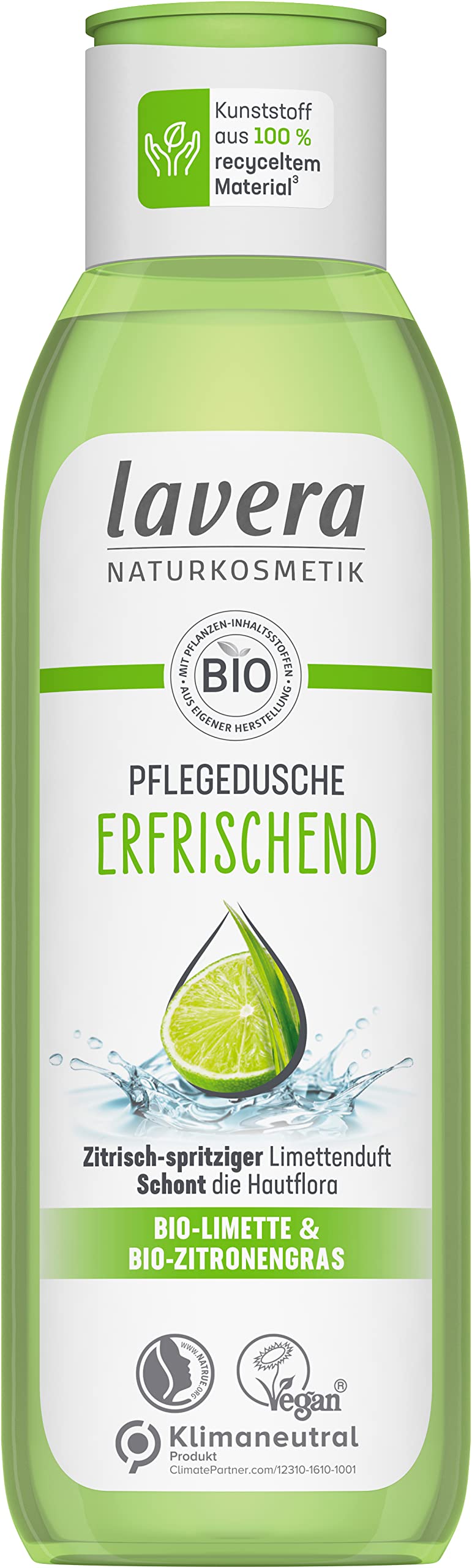 Dušas želeja Lavera Pflegedusche Erfrischend Bio Lime un citronzāle 250ml