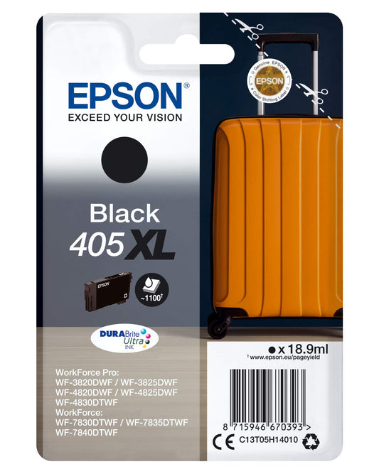 Epson 405XL BK SEC - High-capacity black ink cartridge for sharp, vibrant prints and reliable performance.