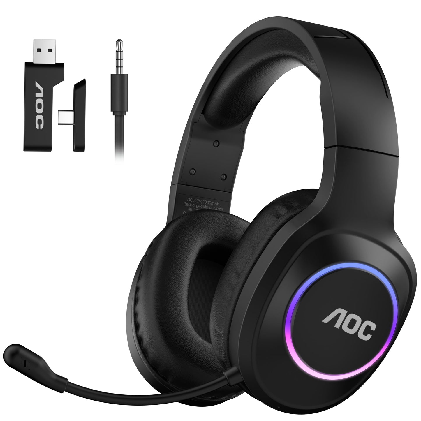 AOC bezvadu gaminga austiņas ar mikrofonu PC, PS5, PS4 un Switch