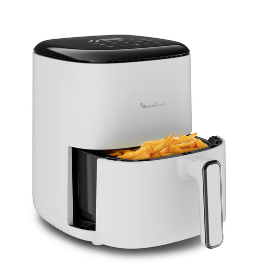 Moulinex Easy Fry & Grill Vision 3 L - gaisa fritieris un grils ar logu, 70% enerģijas ietaupījums, 10 funkcijas, melns