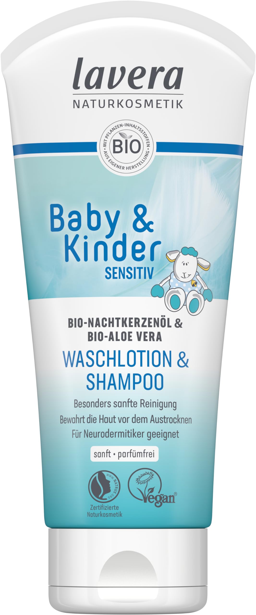 Bērnu mazgāšanas losjons un šampūns LAVERA Baby & Kinder sensitiv, 200 ml