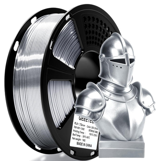 3D printera PLA filaments GEEETECH 1,75mm Silk Silver 1KG spole