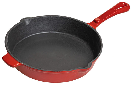 Blackwell čuguna panna - sarkana, ø 26 cm, bez nelipšanas pārklājuma, ideāla cepšanai un sautēšanai.