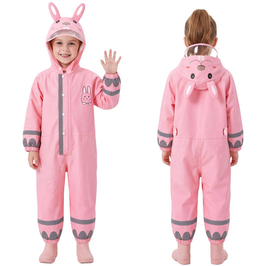 Bērnu lietus kombinezons JinBei meitenēm, ūdensizturīgs, viegls, rozā, 5-7 gadi