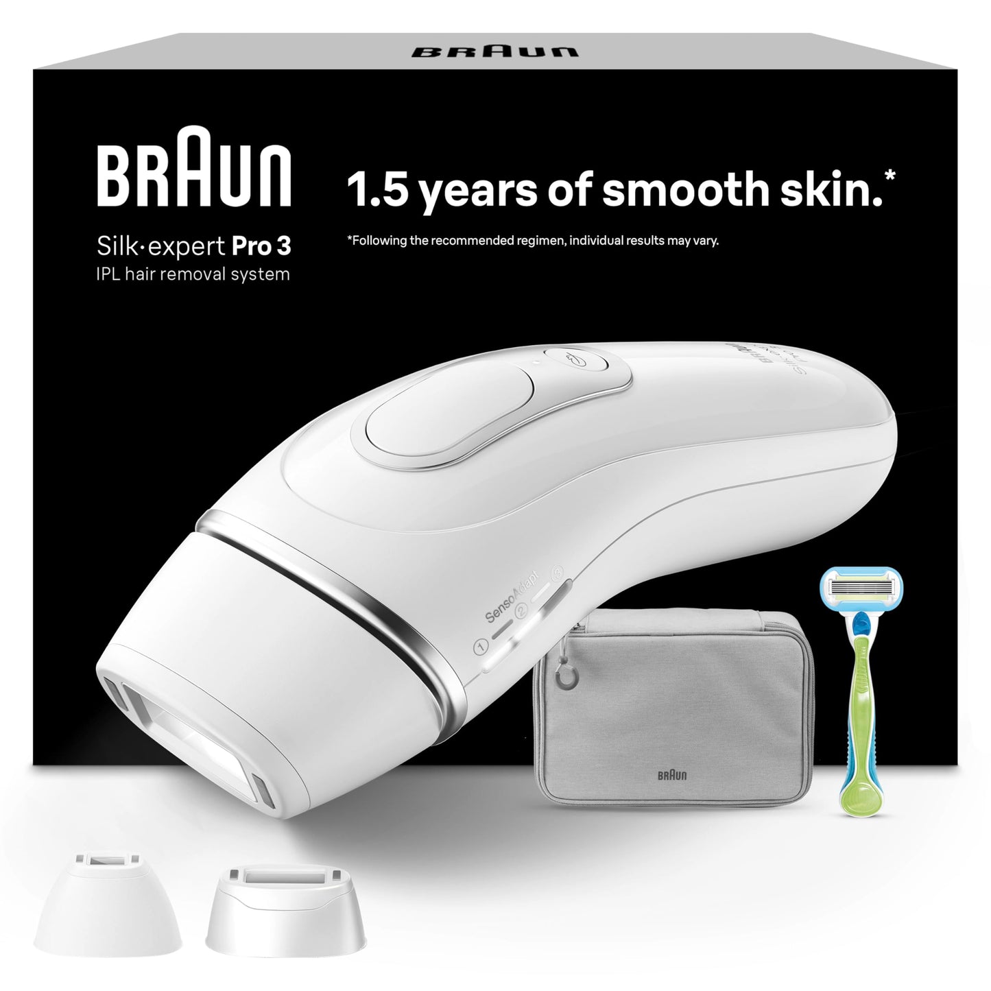 Braun IPL matu noņemšanas ierīce Silk·expert Pro 3, PL3222, balta/sudraba