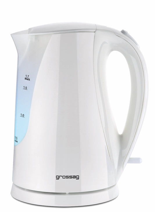 Grossag ūdens vārītājs WK 22.00 - 1.7L, balts, noņemams filtrs, apgaismots, 2200 vati.
