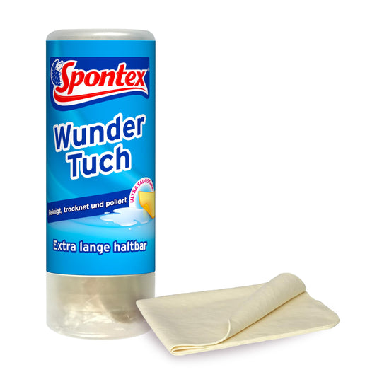 Spontex Wundertuch tīrīšanas lupatiņa, ļoti labi uzsūc ūdeni un netīrumus, automašīnas krāsai, stiklam un flīzēm, bez svītrām un plūksnām, 1 gab.