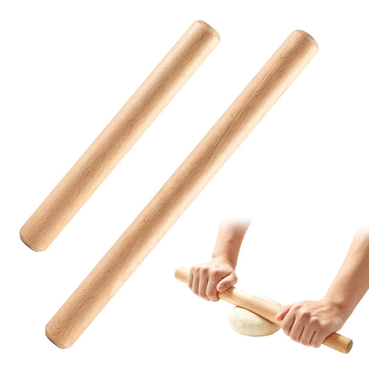 Koka mīklas rullis, 2 gab., 20 cm un 40 cm, dižskābarža koka mīklas rullis
