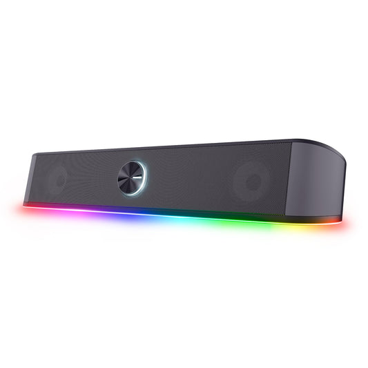 Skaņas panelis GXTrust Rhox datoram ar RGB apgaismojumu 12W (6W RMS), pelēks