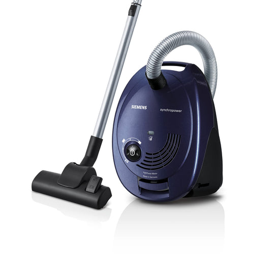 Siemens putekļsūcējs synchropower VS06A111 - higiēnas filtrs, grīdas uzgalis, spēcīga sūkšanas jauda, 600 W, zils