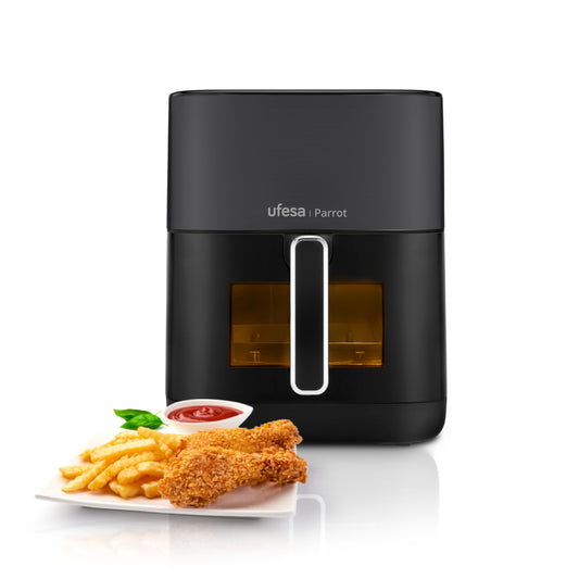 Ufesa Parrot Air Fryer - 6L capacity, 1800W, double resistance, 10 programs, window, internal light, includes recipe book