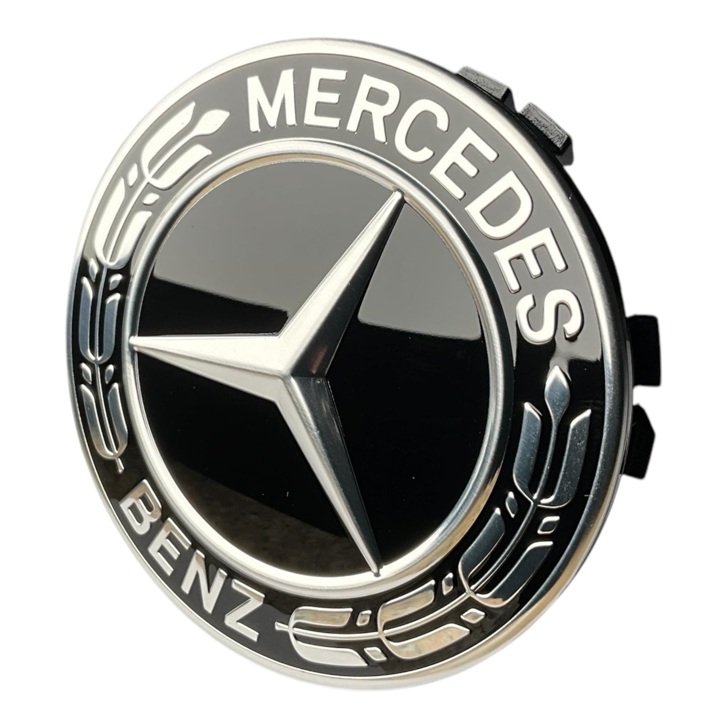 Mercedes-Benz Collection riteņu rumbu vāciņš | Zvaigzne ar lauru vainagu | Melns