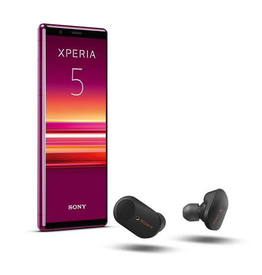 Sony Xperia 5 - 6.1” FHD+ HDR OLED, 6GB RAM, 128GB, red + WF-1000XM3 True Wireless noise-canceling headphones, black