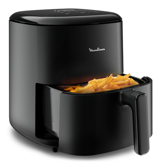 Moulinex Easy Fry Max 5L - gaisa fritieris ar 70% enerģijas ietaupījumu, 10 programmām, digitālo recepšu grāmatu, līdz 6 personām.