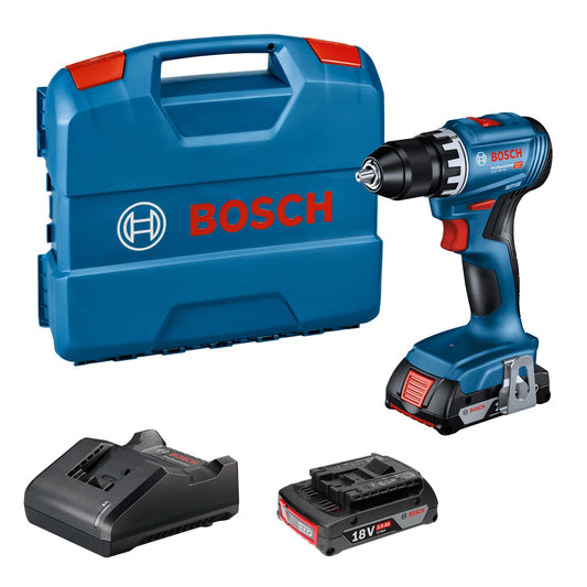 Bosch Professional 18V akumulatora urbjmašīna GSR 18V-45 - 1.900 min⁻¹, 2x 2.0Ah akumulators, GAL 18V-20 lādētājs, L-kaste