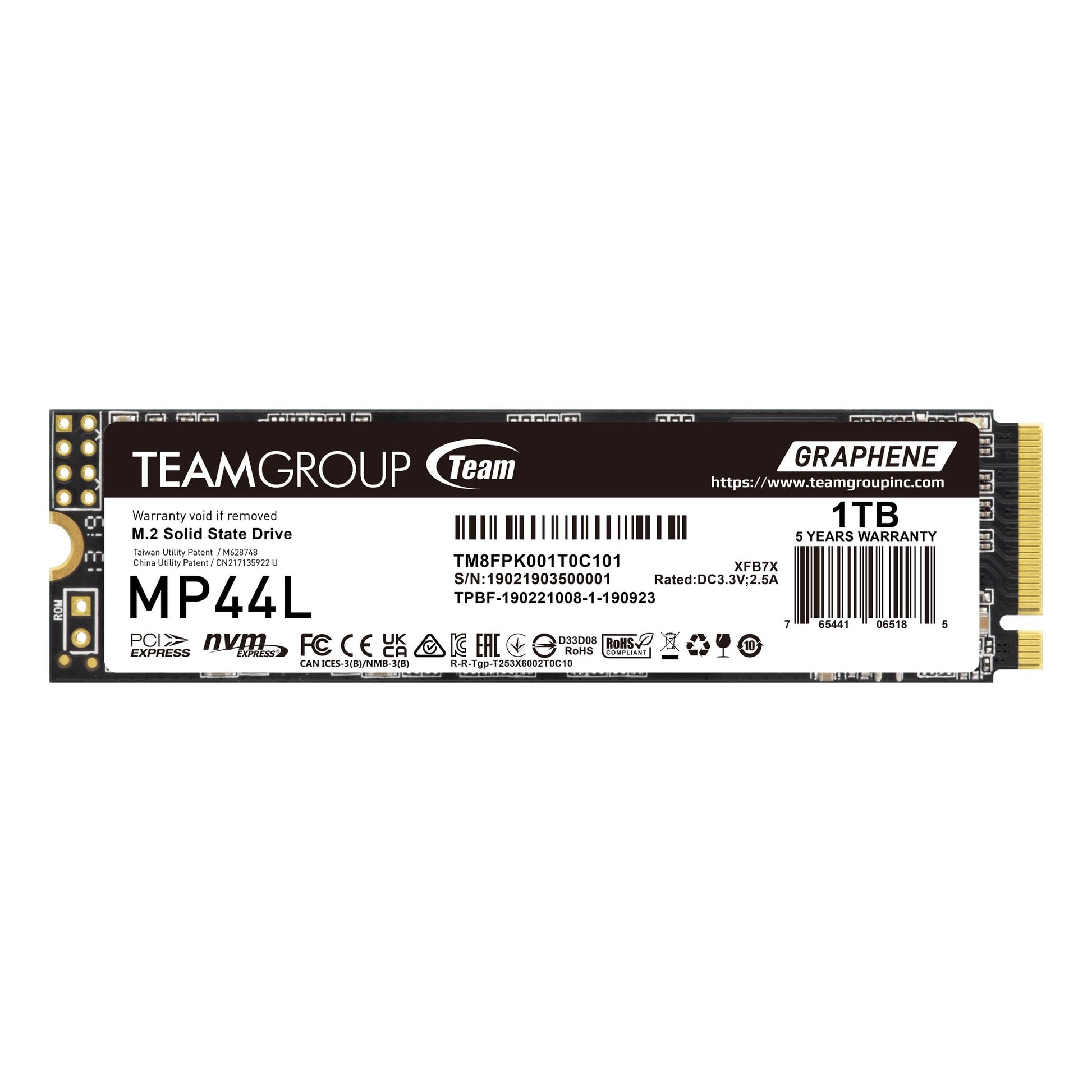 TEAMGROUP MP44L 1TB SSD - NVMe 1.4, PCIe Gen 4x4, 5000/4500 MB/s read/write speeds, M.2 2280 for laptops and desktops