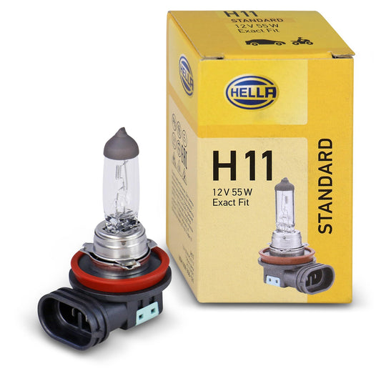 HELLA 8GH 008 358-121 spuldze - H11 - standarta - 12V - 55W - pamatnes veids: PGJ19-2 - kastē - daudzums: 1