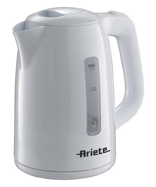 Ariete 2875 tējkanna - 1.7L capacity, 2200W power, sleek white design.