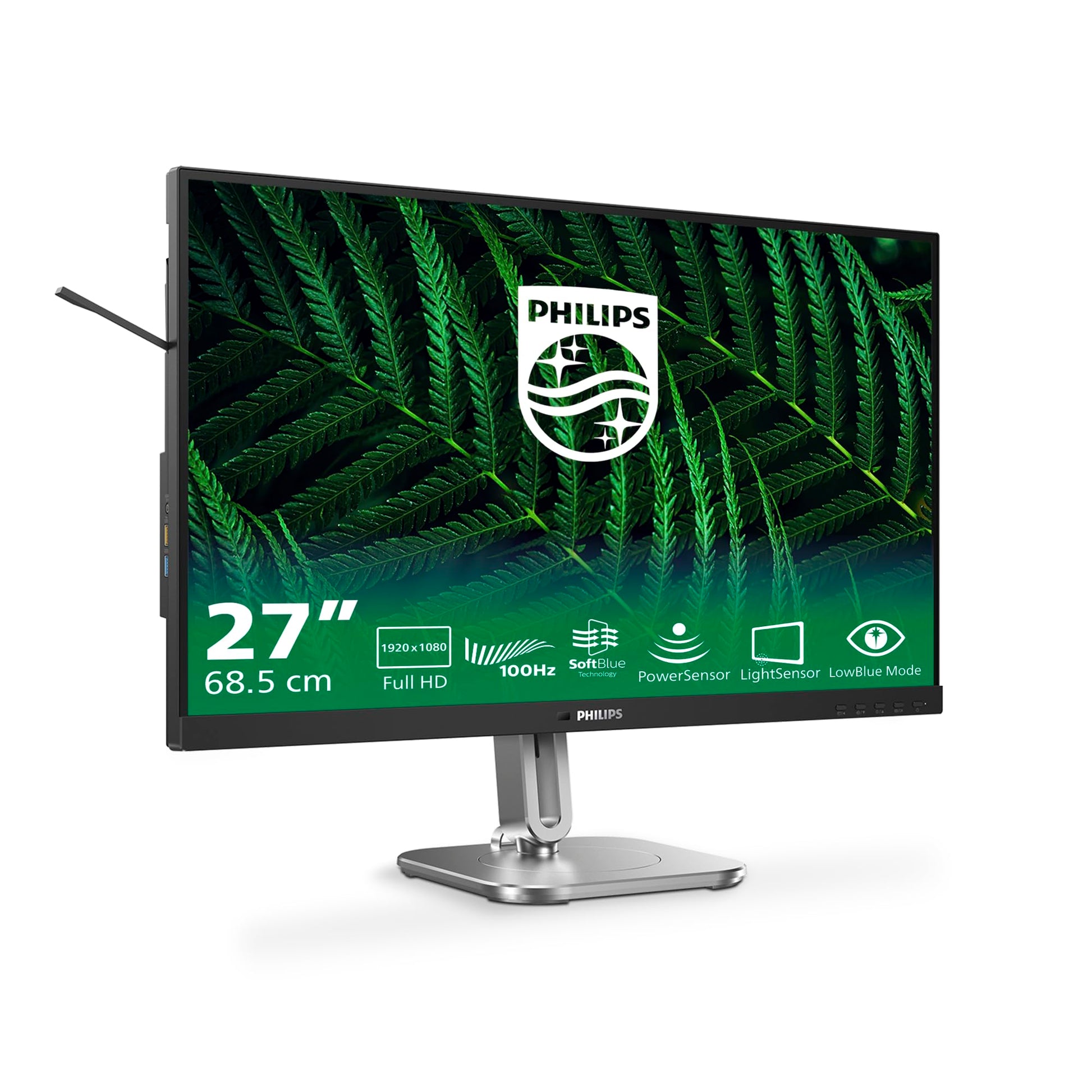 Philips 27B2G5200-27 - Full HD monitor, height adjustable, built-in speakers, Adaptive Sync, 1920x1080, 75 Hz, USB hub.