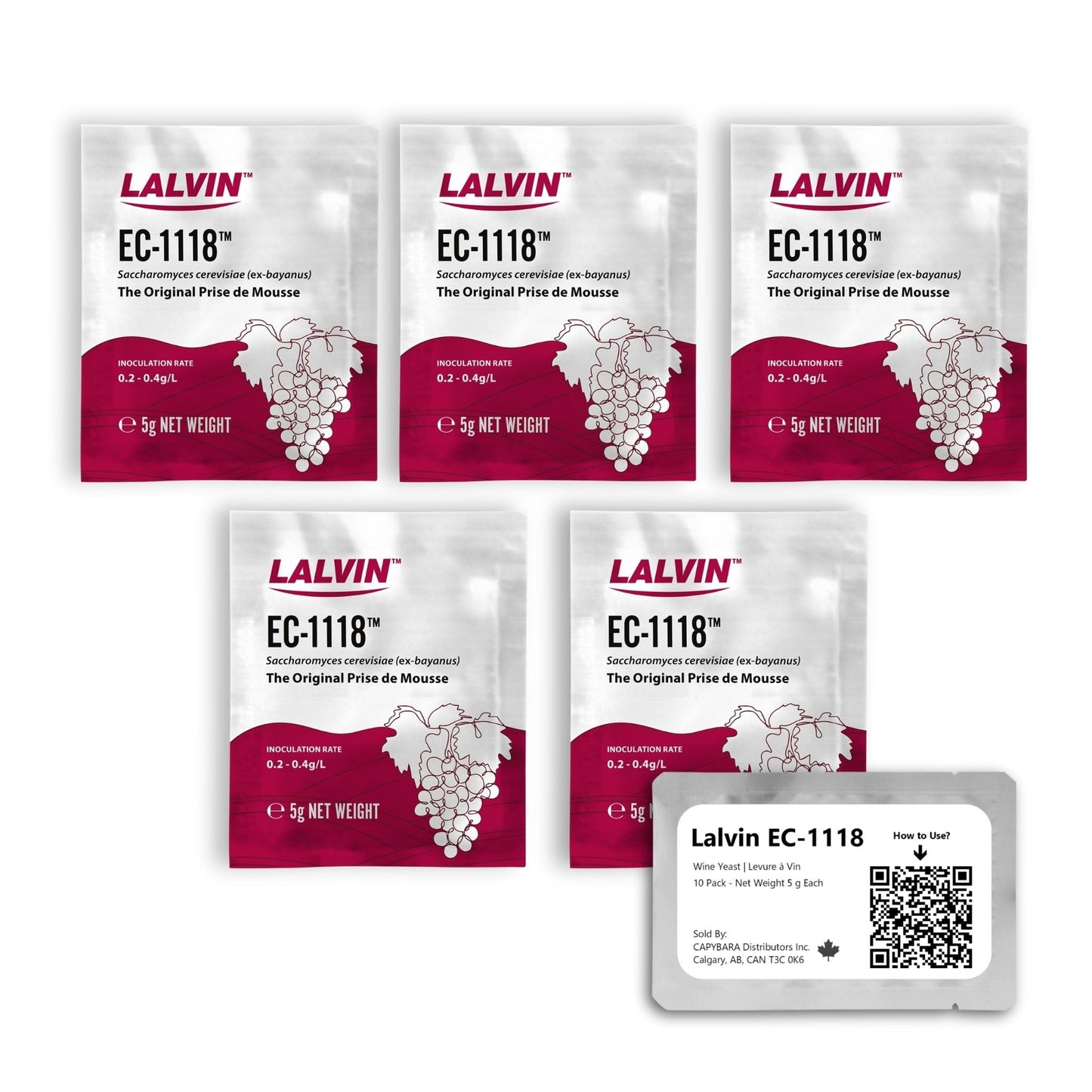 Lalvin vīna raugs EC-1118 (5 PK), cēlums no CAPYBARA Distributors Inc.