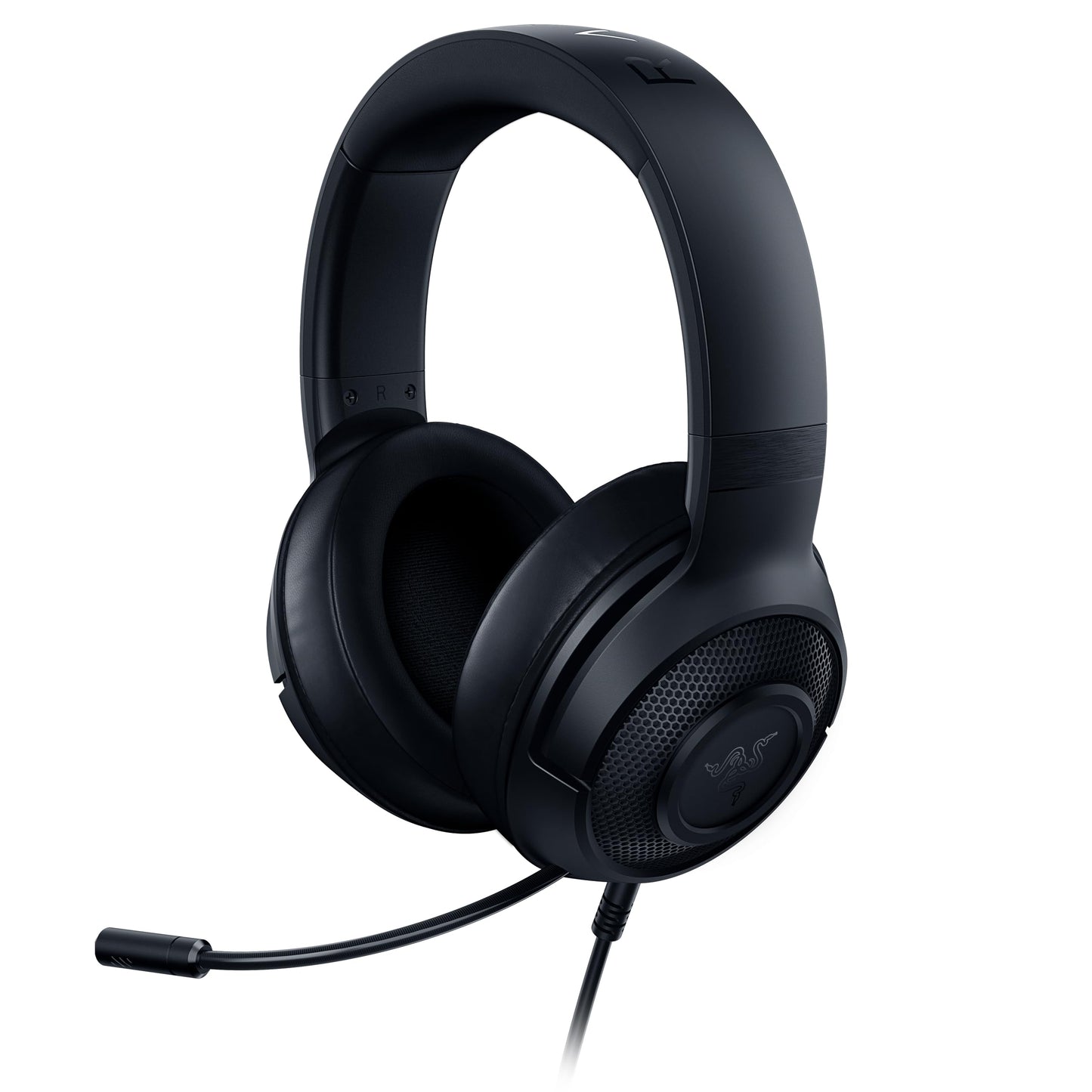 Spēļu austiņas Razer Kraken X Lite – vadu īpaši vieglas datora austiņas ar telpisko skaņu, lokāmu kardioīdo mikrofonu, 230g, 3,5 Klinke, PS4, PS5, Switch, Xbox One, Xbox Series X|S, melnas