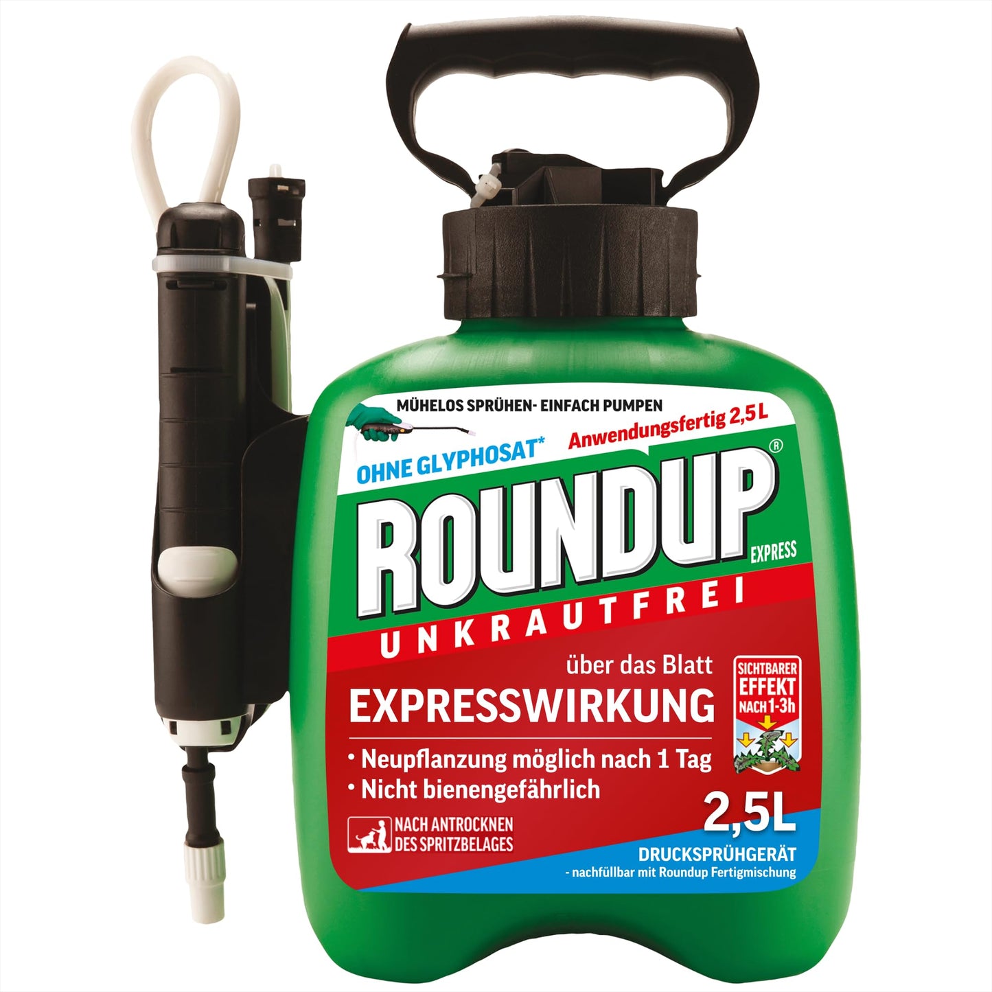 Roundup Unkrautfrei Express 2,5L spiediena smidzinātājs nezālēm dekoratīvajos dārzos