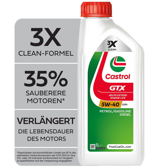 Castrol GTX 5W-40 A3/B4 dzinēja eļļa, 1L