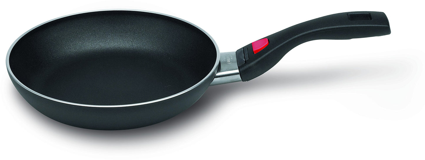 BALLARINI Click & Cook panna 28 cm - Keravis non-stick coating, foldable handle, space-saving, ideal for camping, made in Italy, black
