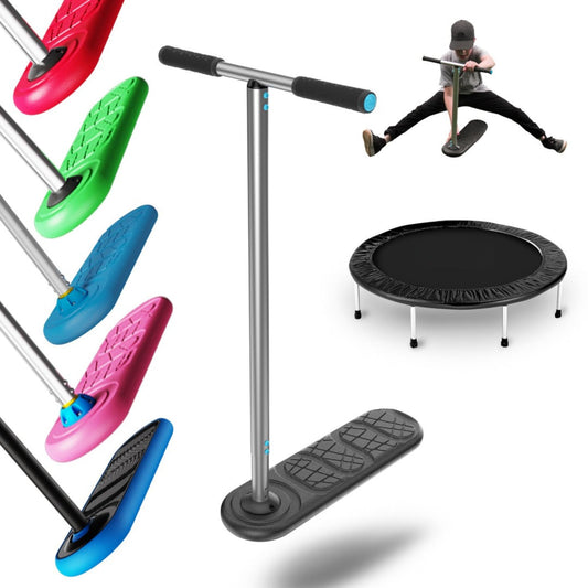 Triku skrejritenis In Do The Trick Scooter Trampolin-Scooter Kickstart Classic jauniešiem 6-15 gadiem melns ar neslīdošu platformu un regulējamu stūri