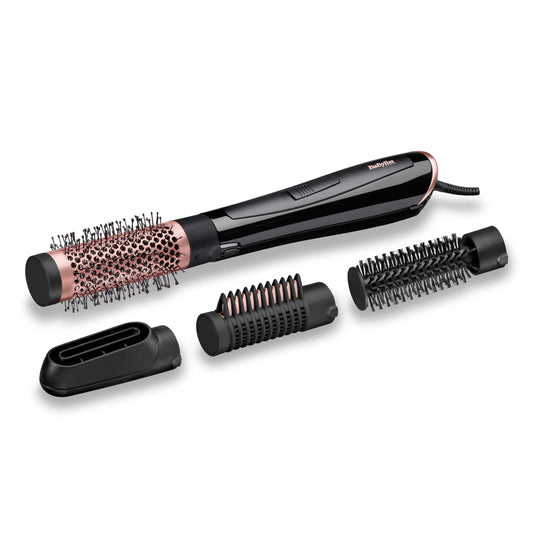BaByliss Perfect Finish - 1000W siltā gaisa suka. 3 uzgaļi izlīdzināšanai, apjomam un formēšanai, 2 temperatūras iestatījumi + aukstā režīma funkcija, jonu tehnoloģija pret frizēšanu, melna, AS126E