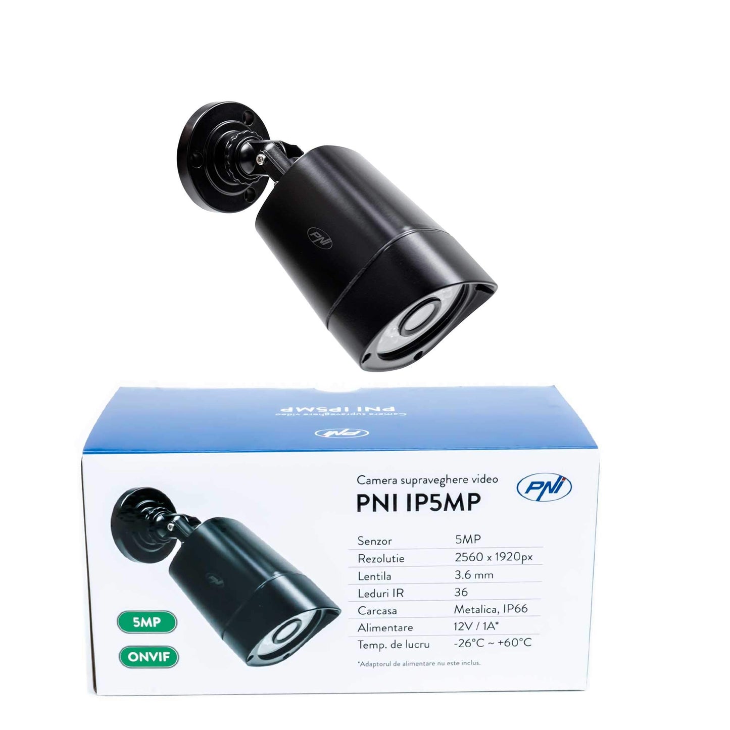 PNI video uzraudzības kamera IP5MP ar IP, 5MP, H.265, IP66 āra