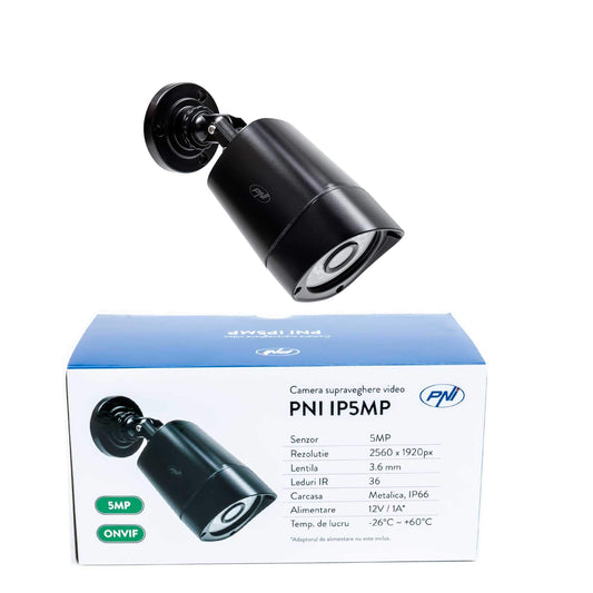 PNI video uzraudzības kamera IP5MP ar IP, 5MP, H.265, IP66 āra