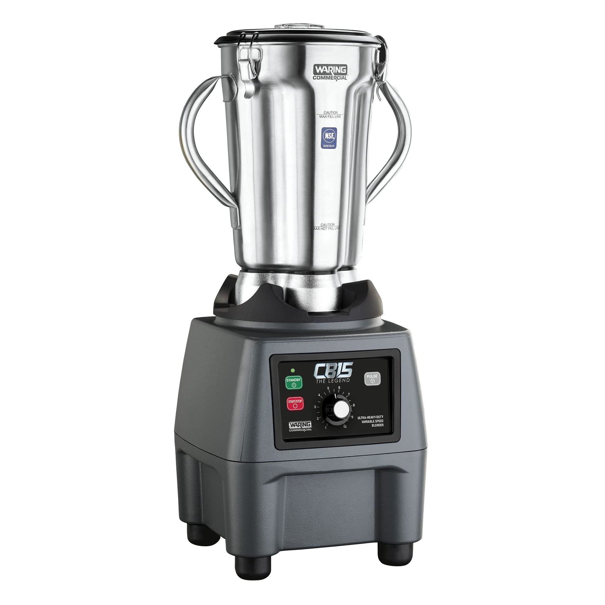 Waring mikseris CB15V - Powerful commercial mixer with 15-quart capacity, stainless steel bowl, and variable speed control.