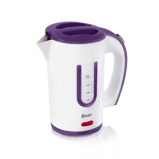 Swan SK27010N Travel Kettle - 0.5L capacity, brews 2 cups, compact design for easy portability.