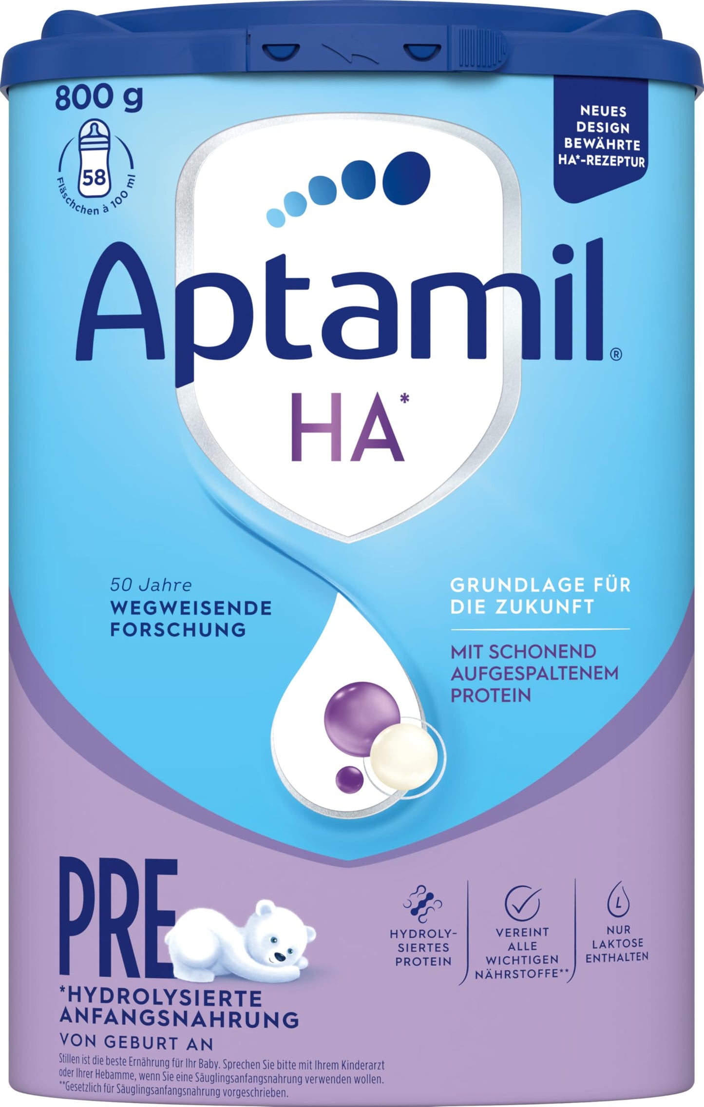 Aptamil HA PRE 800 g sākuma maisījums no dzimšanas, piena pulveris, DHA