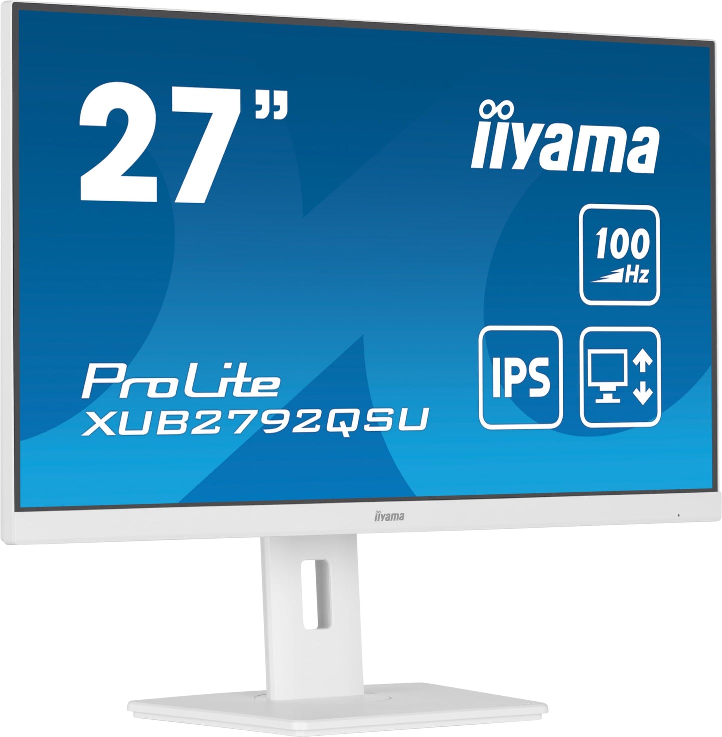 iiyama Prolite XUB2792QSU-W6 - 27" WQHD IPS monitor, 100Hz, HDMI, DP, USB3.2, FreeSync, height adjustable, pivot, white
