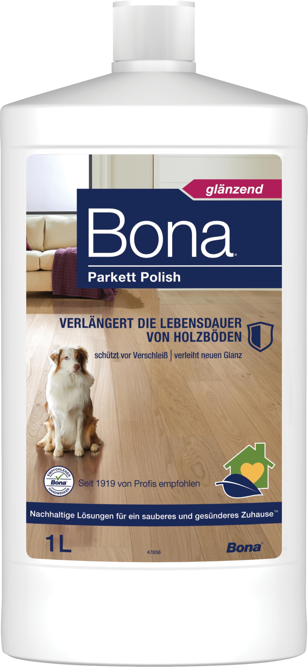 Parketa tīrītājs un pulēšanas līdzeklis Bona Parkett Polish Glänzend 1 L, koka grīdu kopšanai