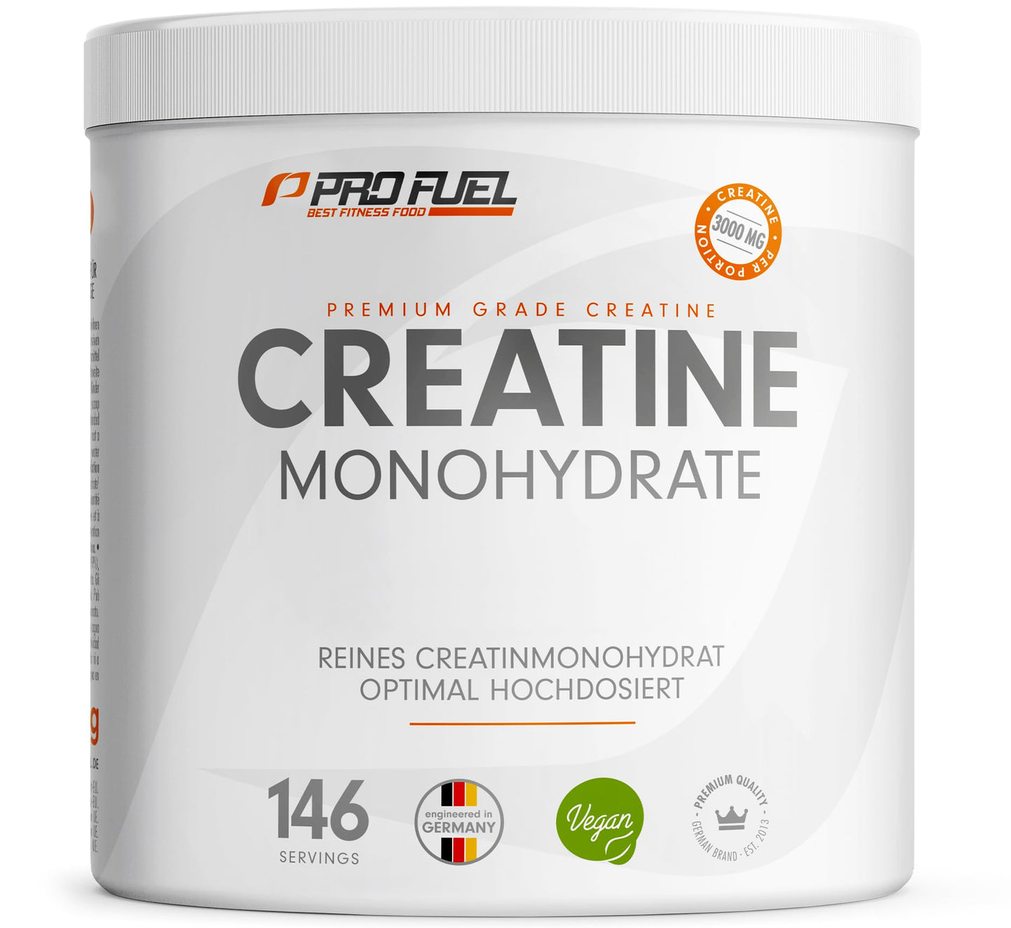 Kreatīna monohidrāta pulveris ProFuel, 500g, mikronizēts, tīrs kreatīns bez piedevām, 100% vegāns