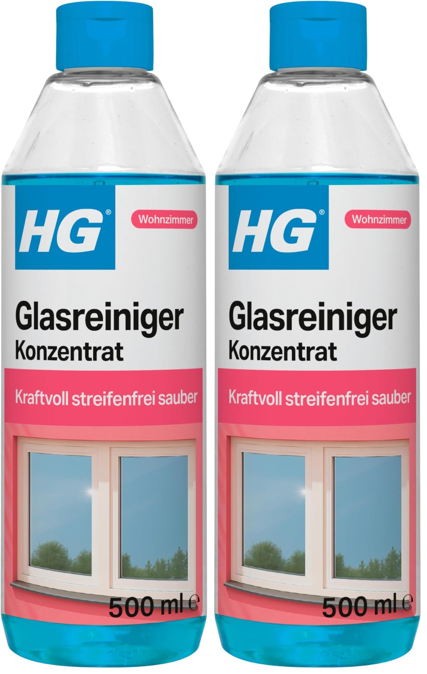 Logu tīrīšanas līdzeklis HG, profesionāls koncentrāts, bez svītrām – 500 ml (2 iepakojums)